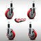 Service Caster 5'' SS Red Poly Wheel Swivel 1-1/4'' Expanding Stem Caster Set 2 Brakes, 4PK SCC-SSEX20S514-PPUB-RED-2-TLB-2-114 - alternate 2